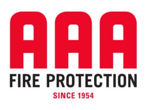 AAA Fire Protection logo in red and black text.